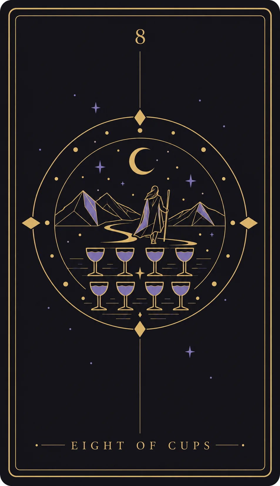 The Eight of Cups tarot card