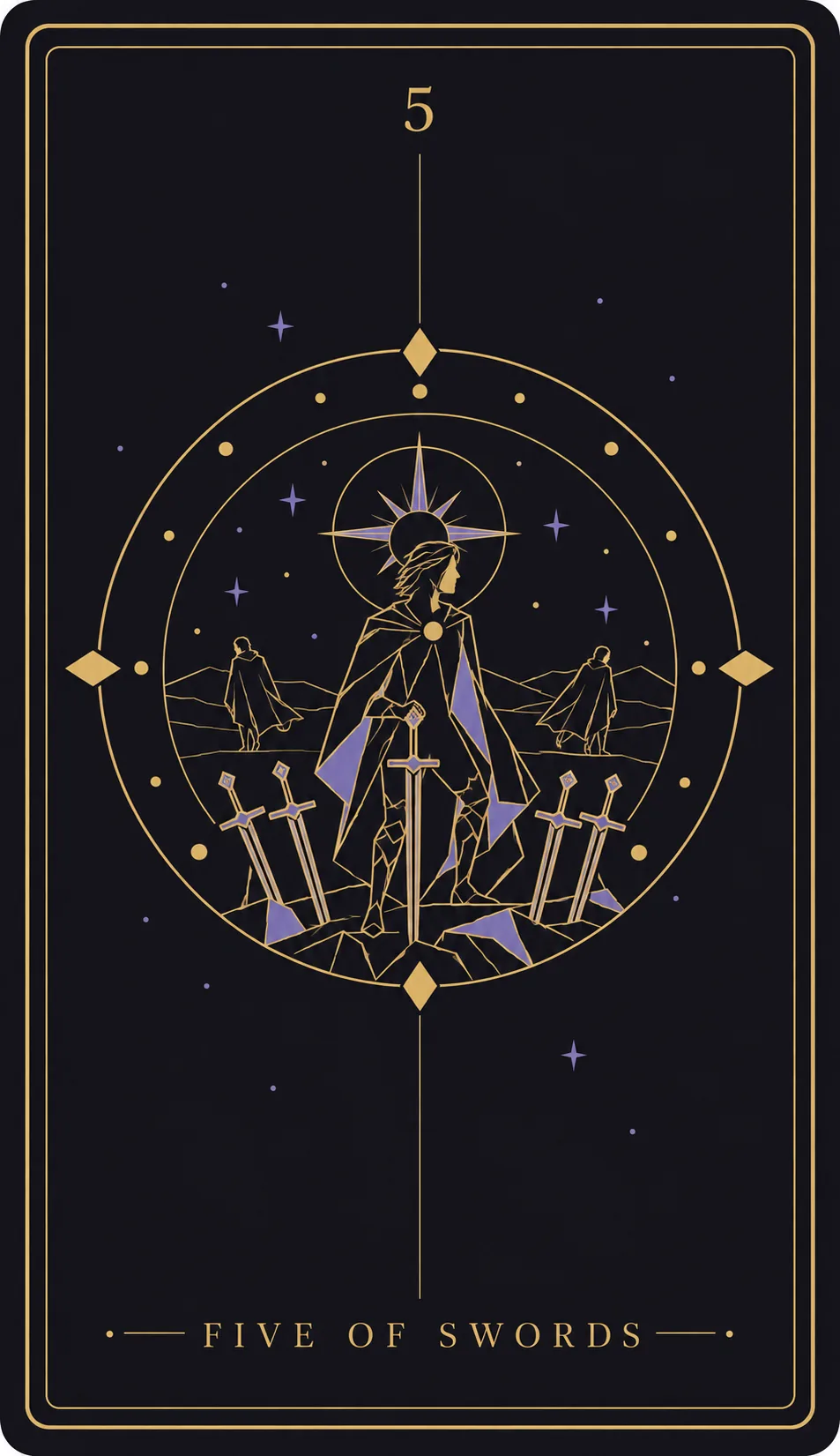 The Five of Swords tarot card