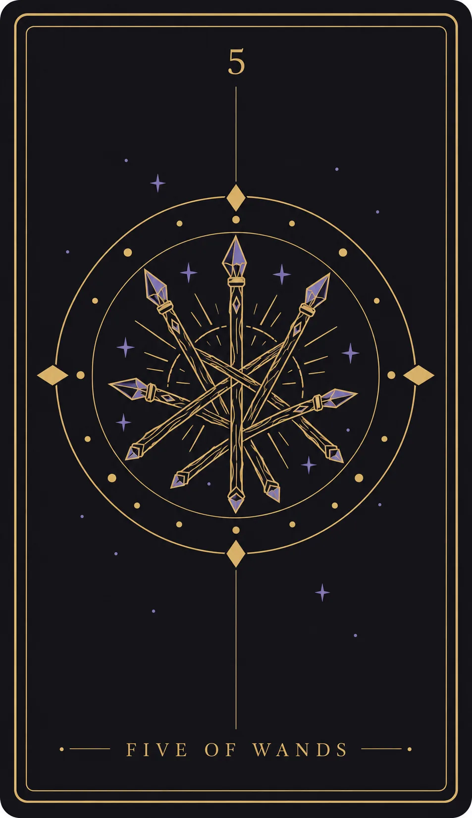 The Five of Wands tarot card