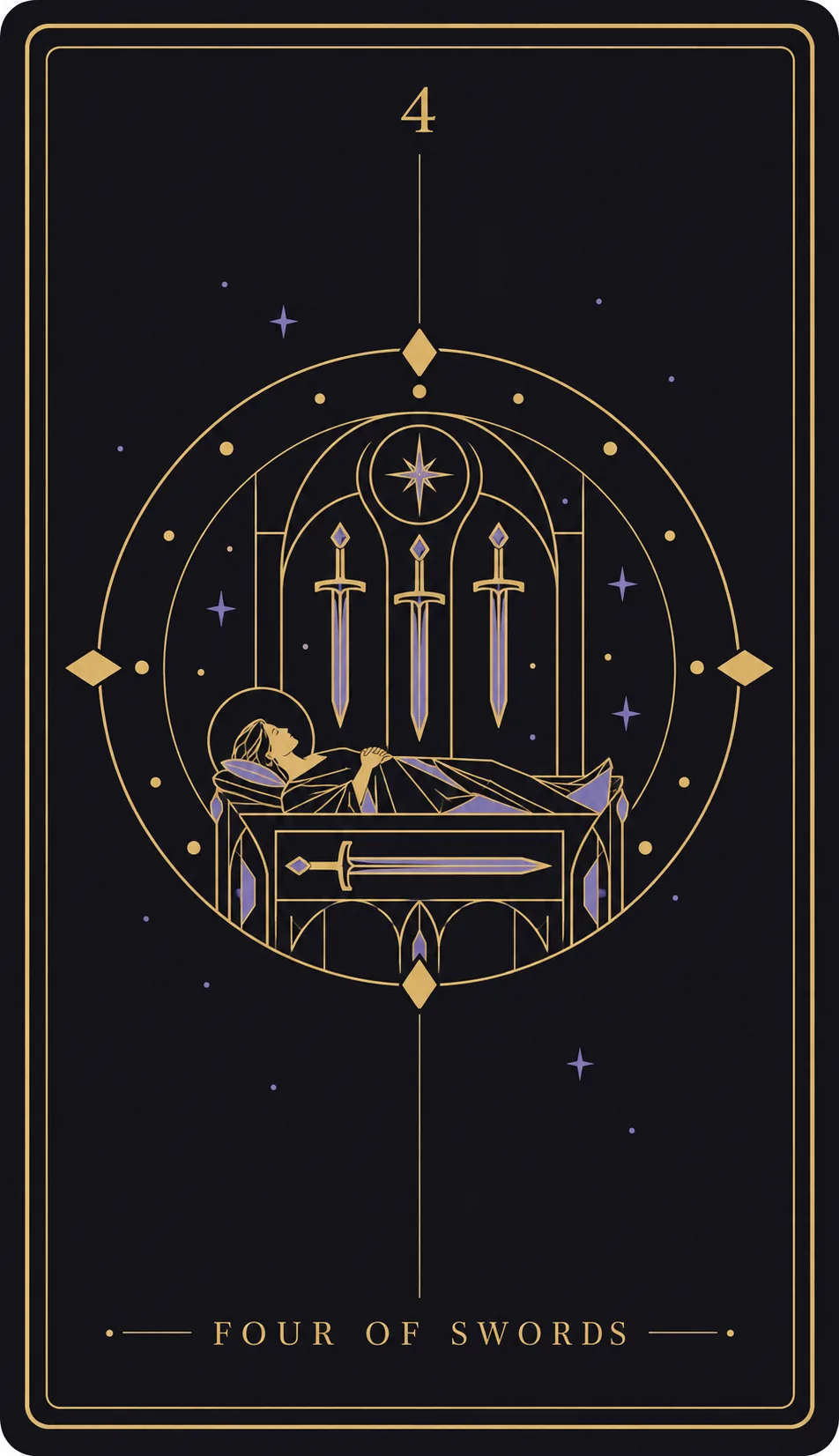 The Four of Swords tarot card