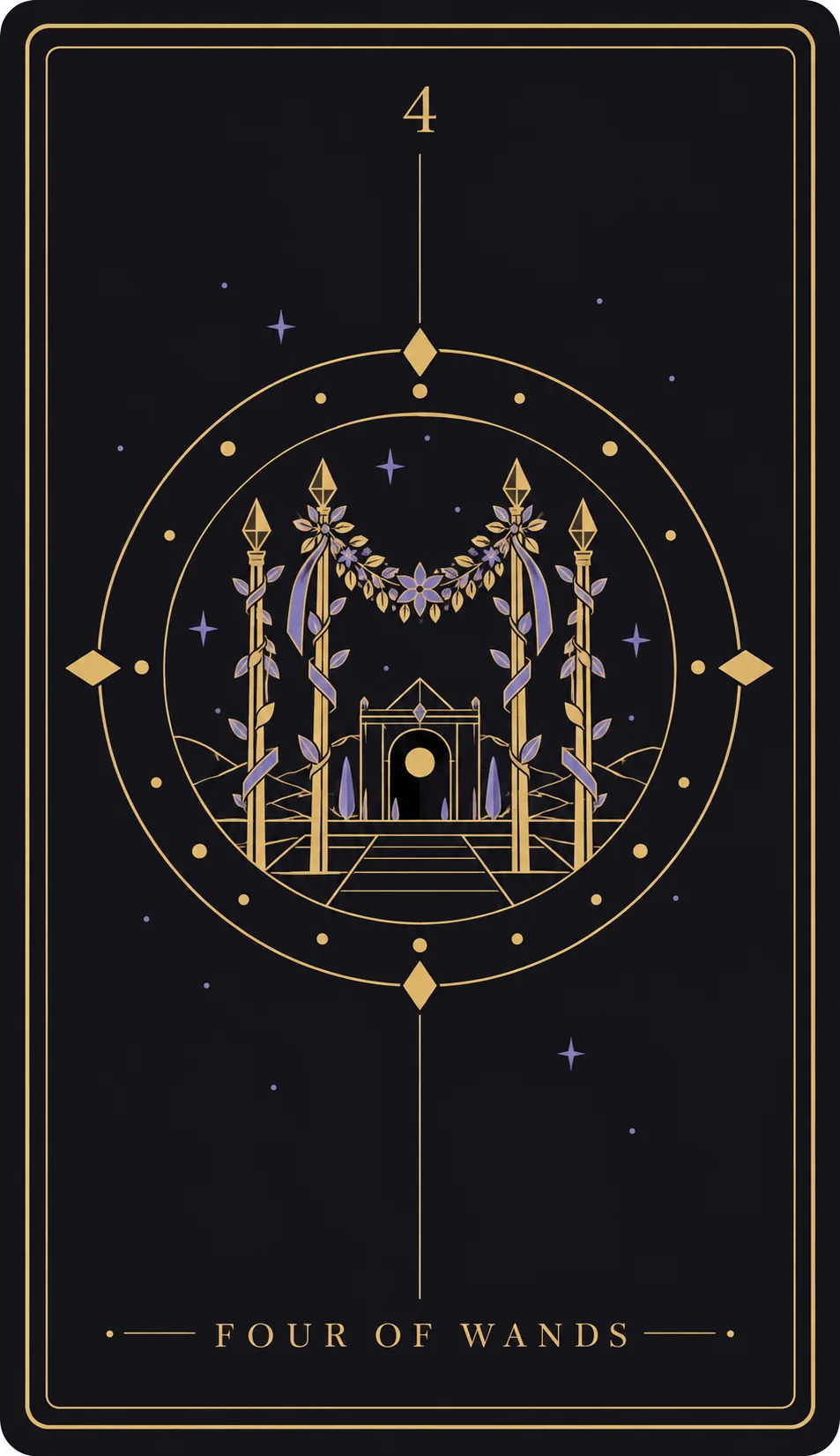 The Four of Wands tarot card