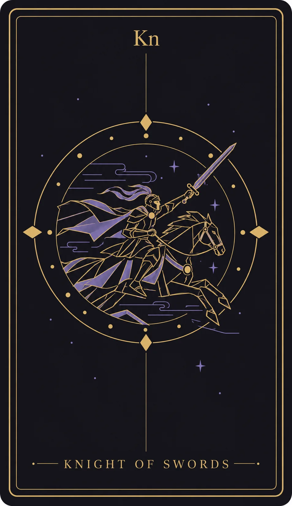The Knight of Swords tarot card