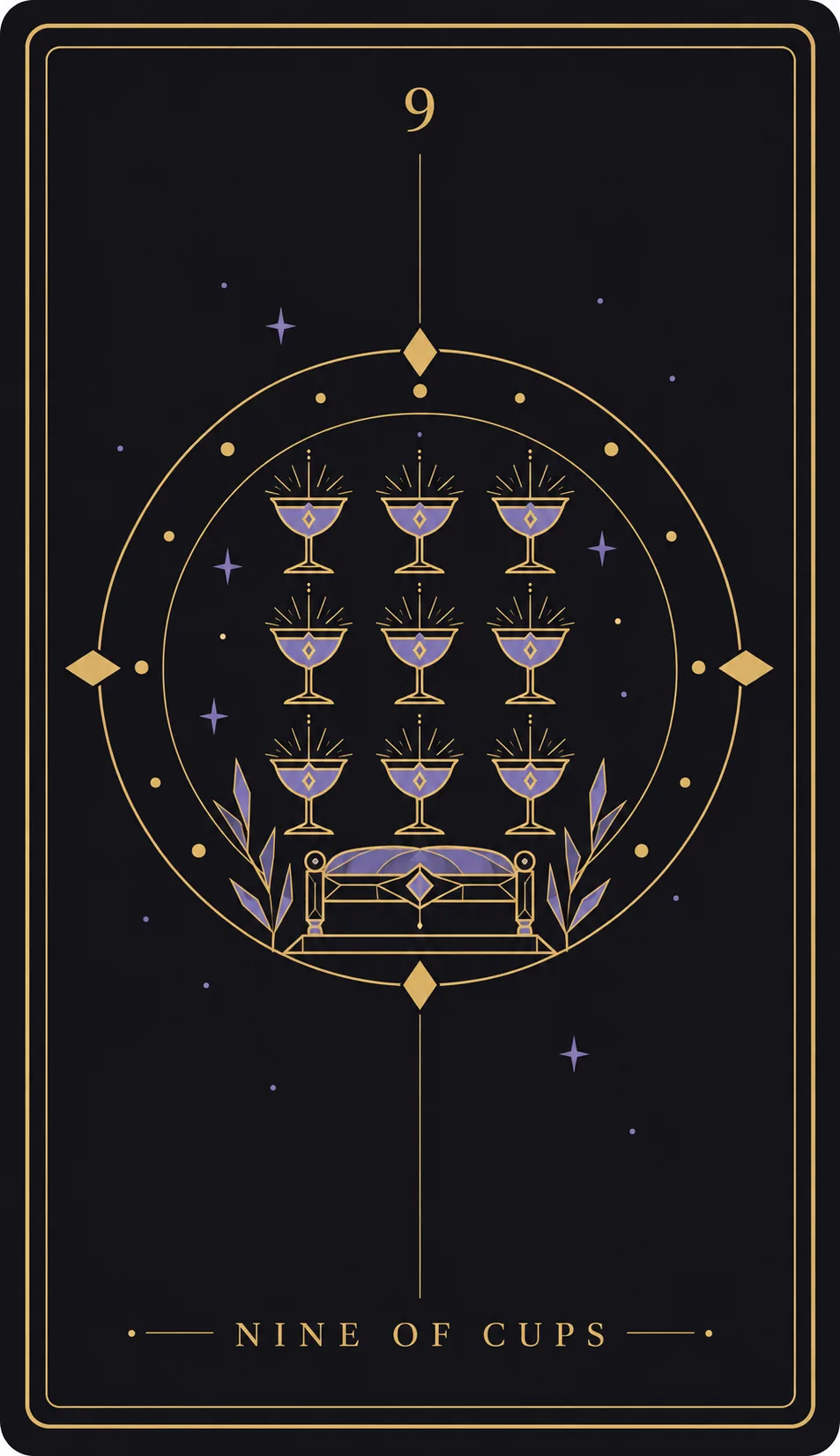 The Nine of Cups tarot card