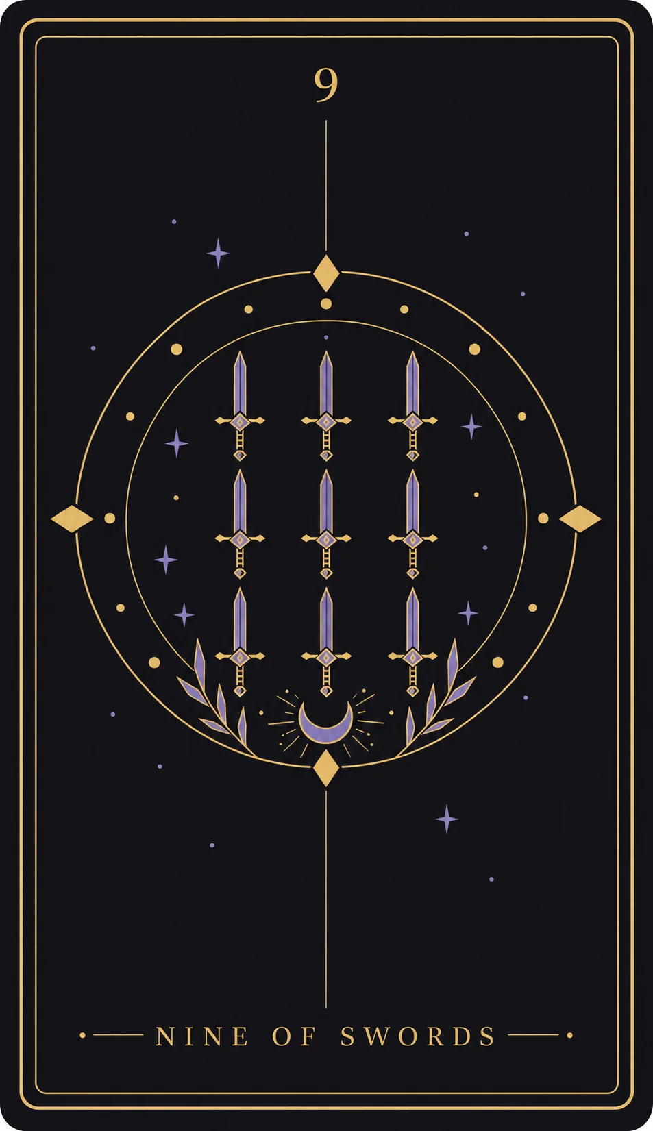 The Nine of Swords tarot card