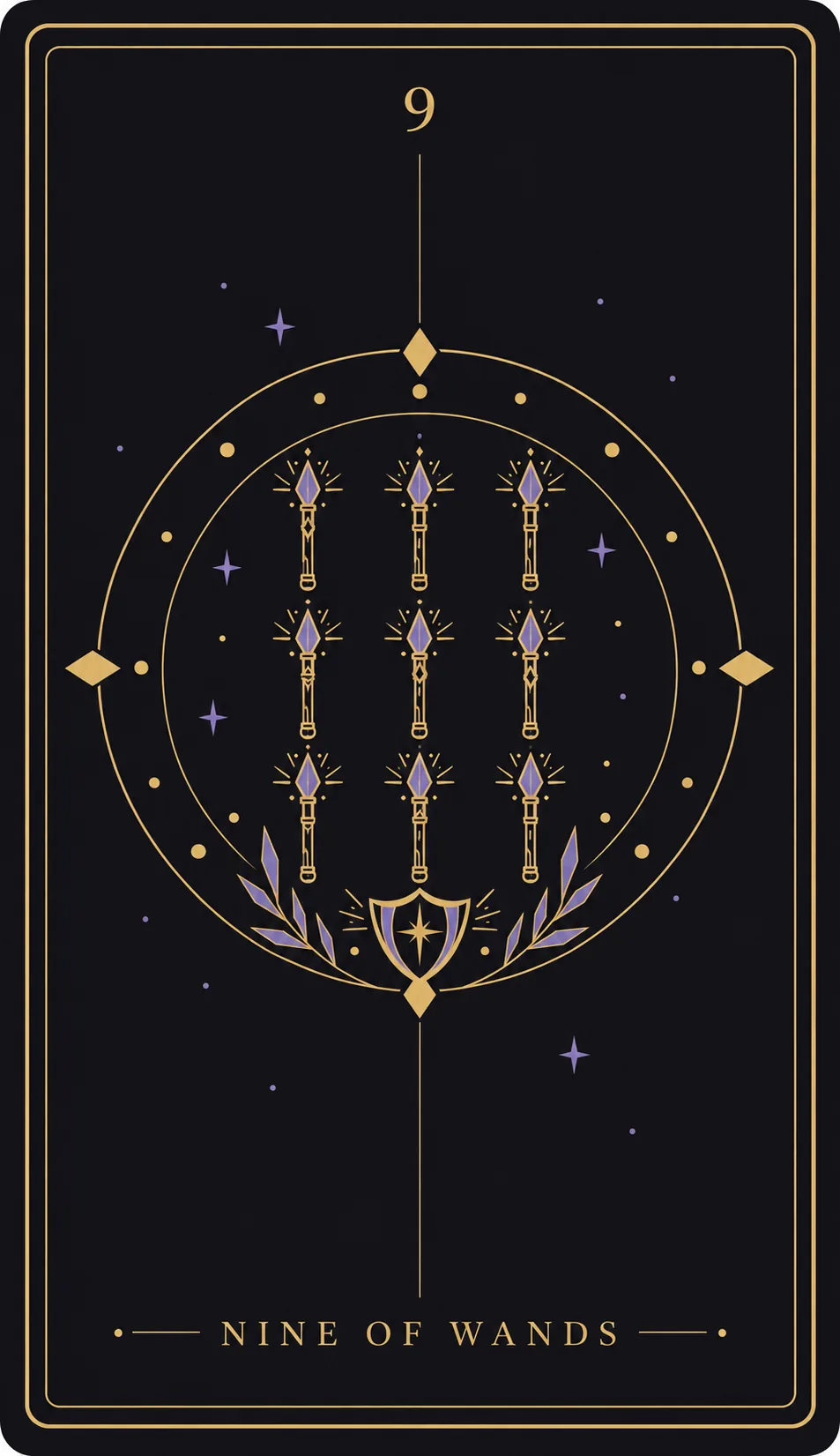 The Nine of Wands tarot card