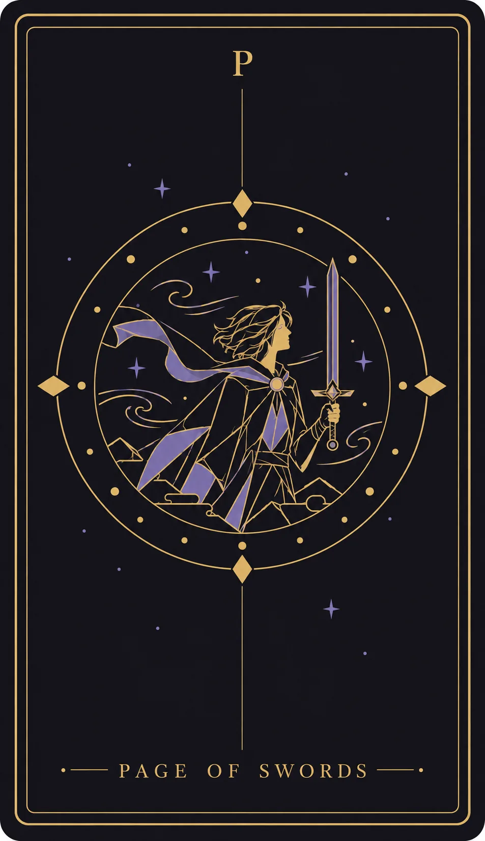 The Page of Swords tarot card