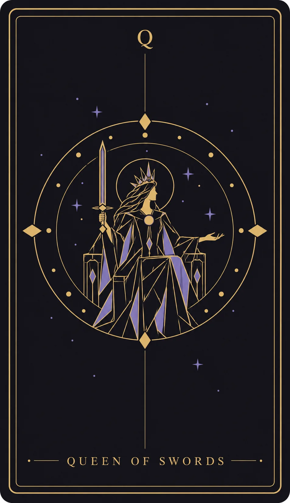 The Queen of Swords tarot card