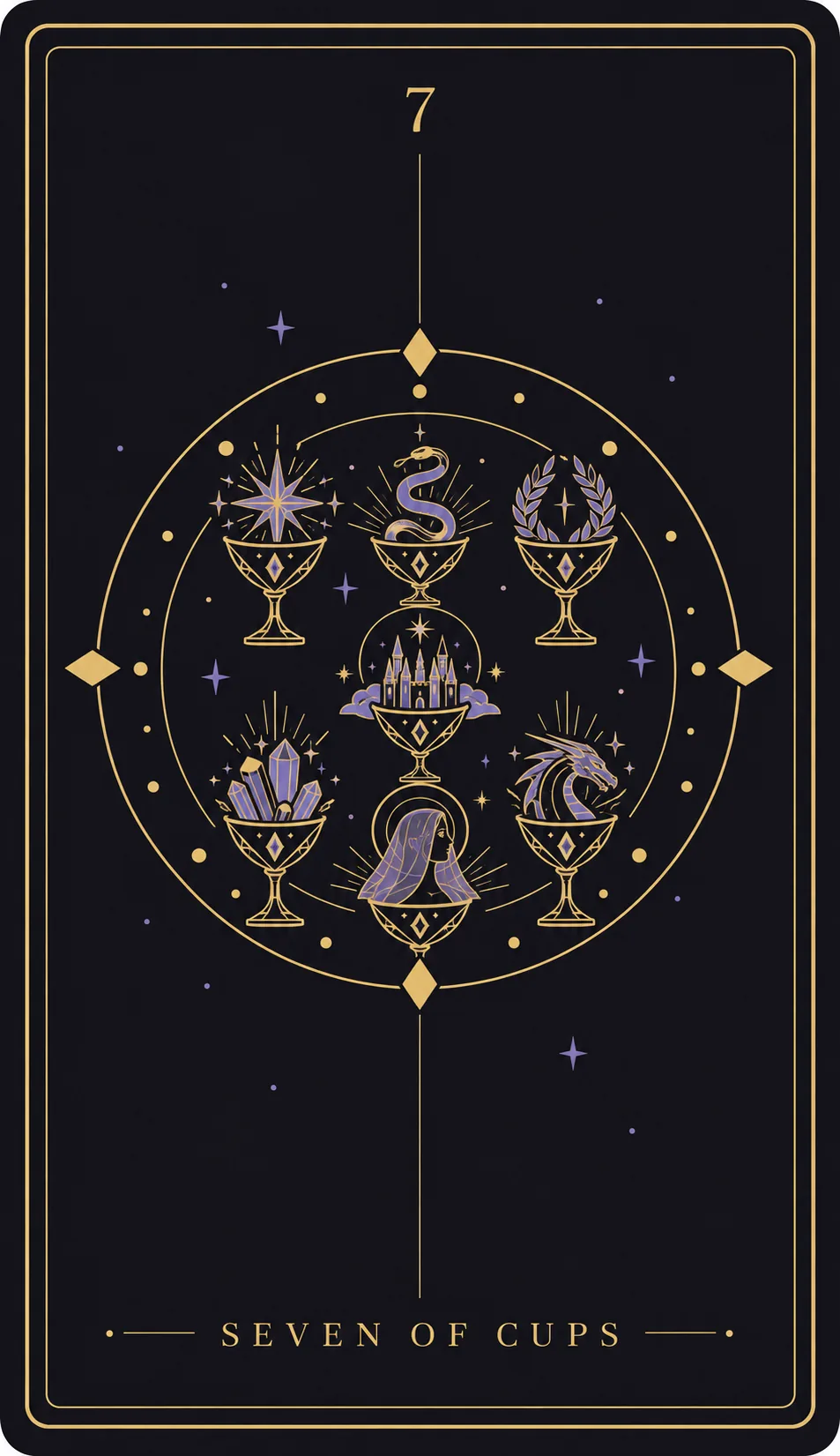 The Seven of Cups tarot card