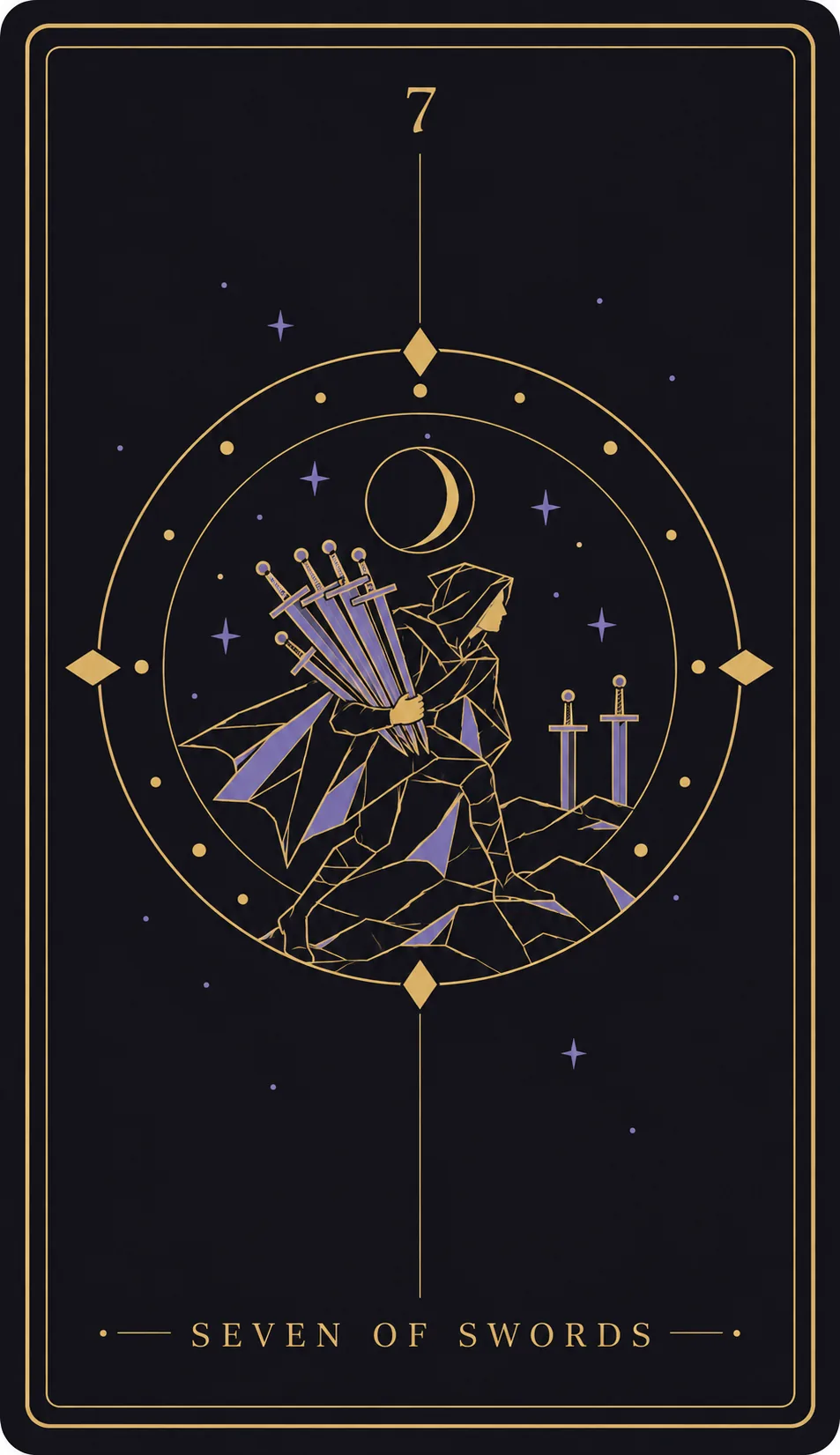 The Seven of Swords tarot card
