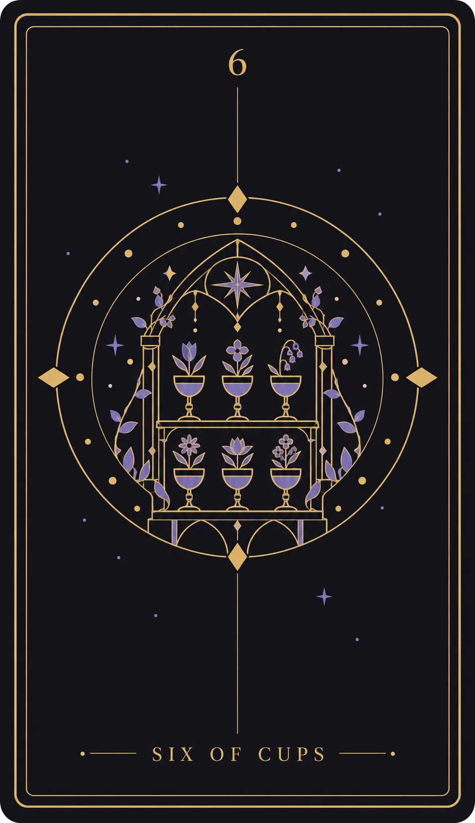 The Six of Cups tarot card