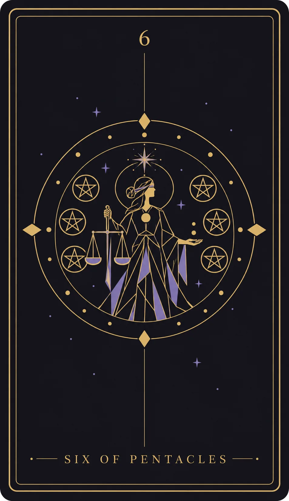 The Six of Pentacles tarot card