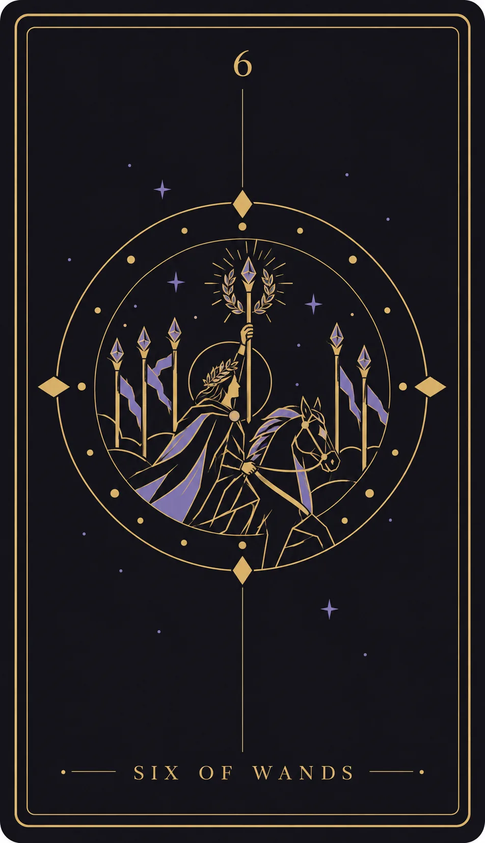 The Six of Wands tarot card