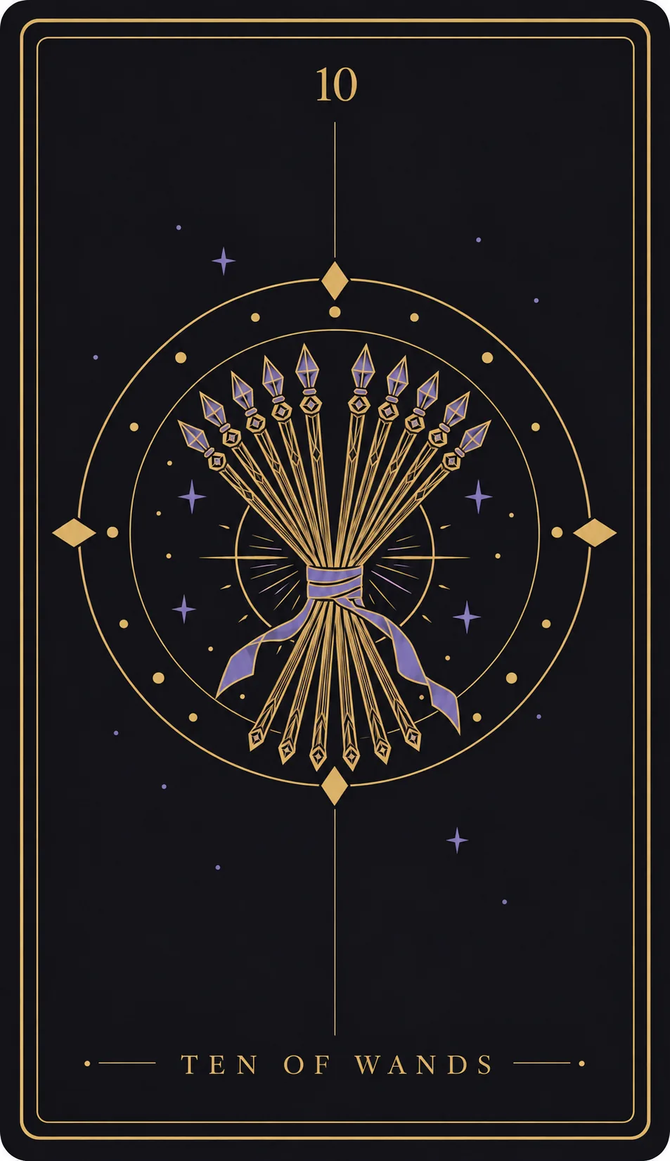 The Ten of Wands tarot card