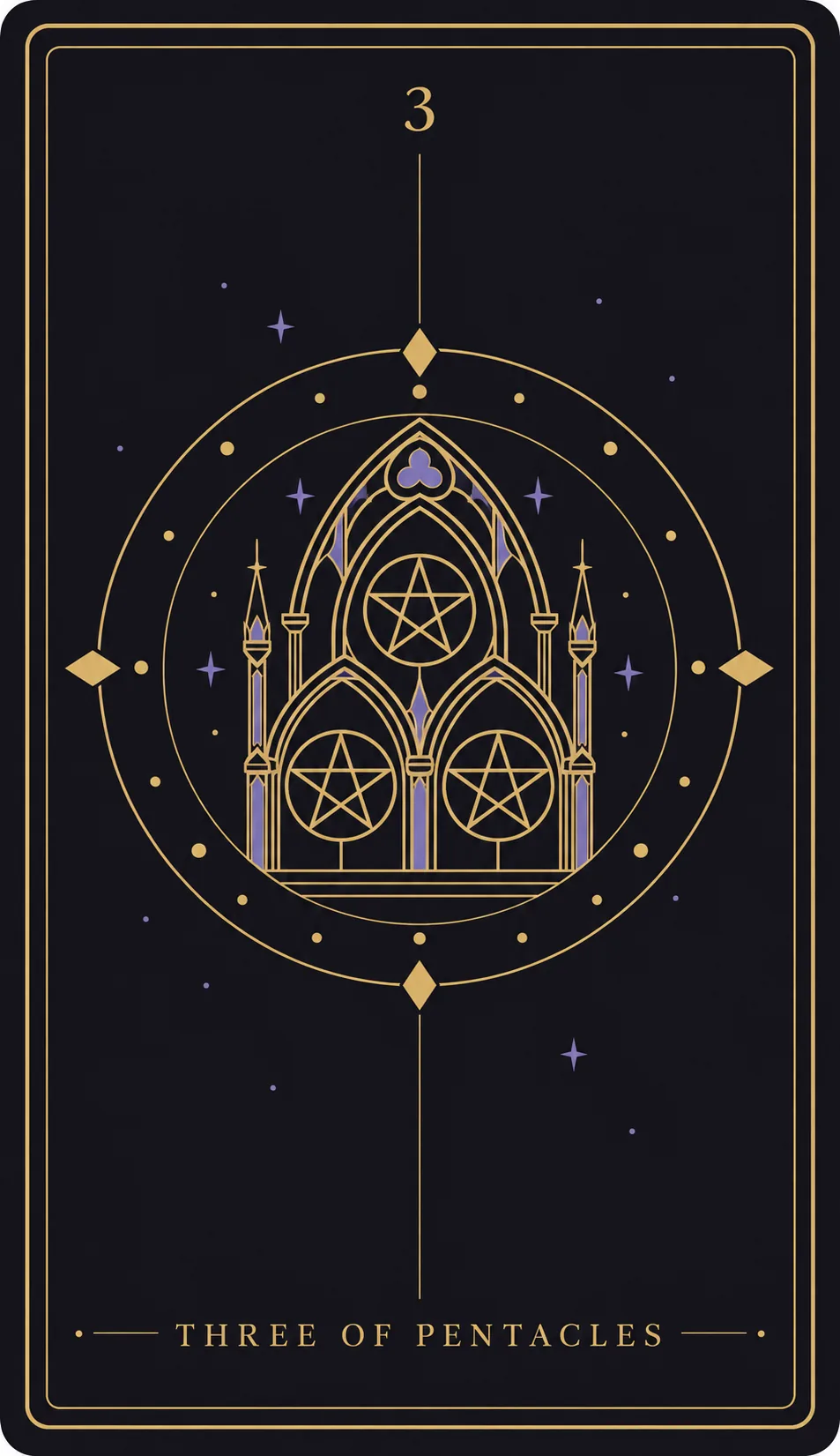 The Three of Pentacles tarot card