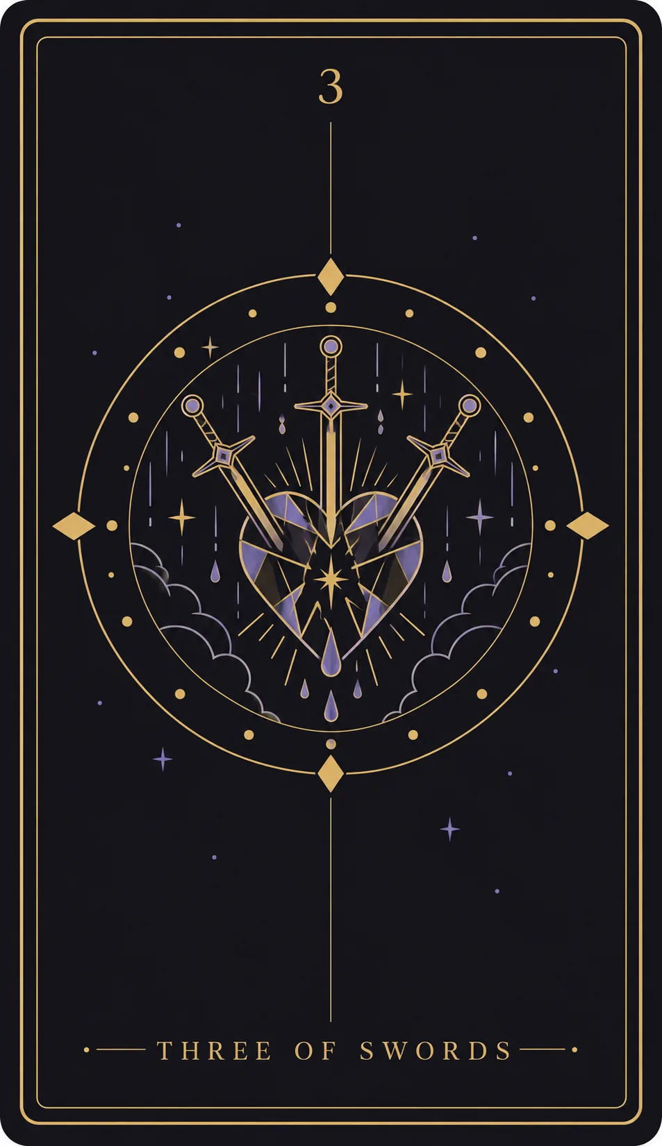 The Three of Swords tarot card
