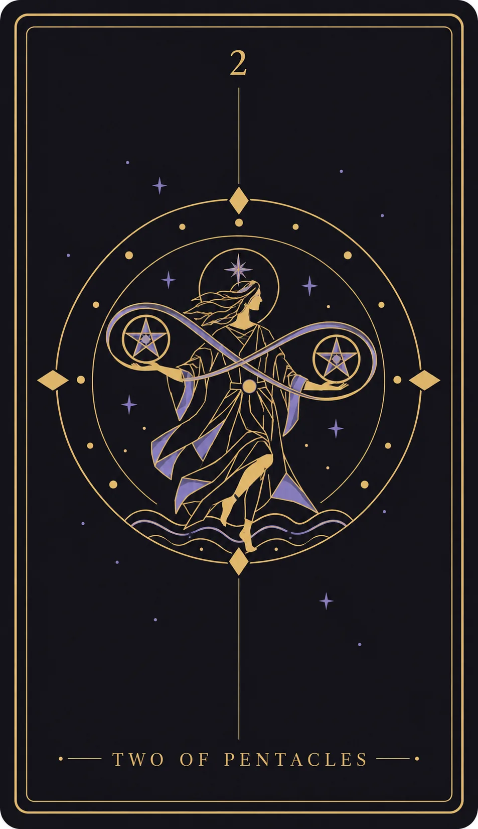 The Two of Pentacles tarot card