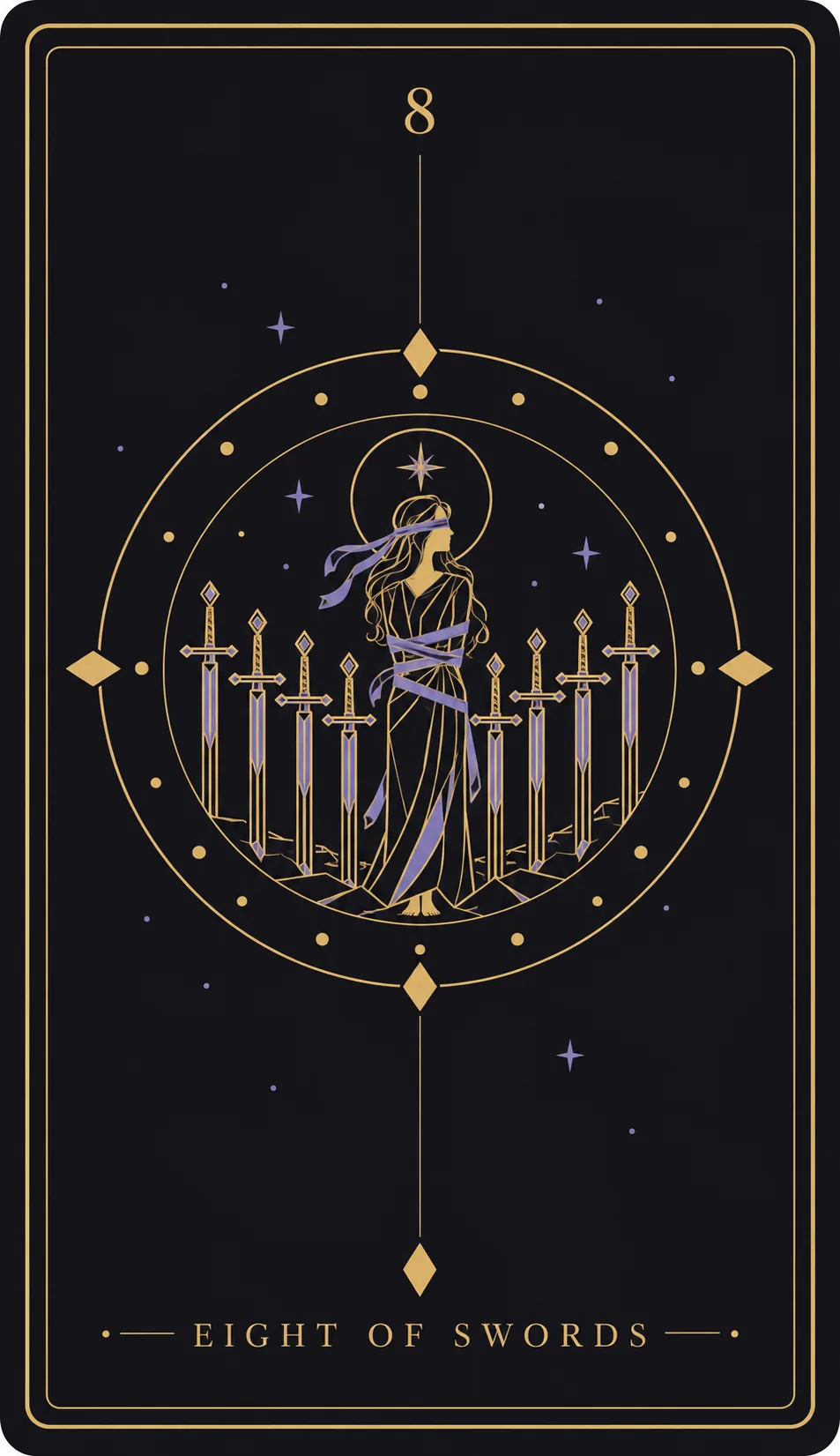 The Eight of Swords tarot card