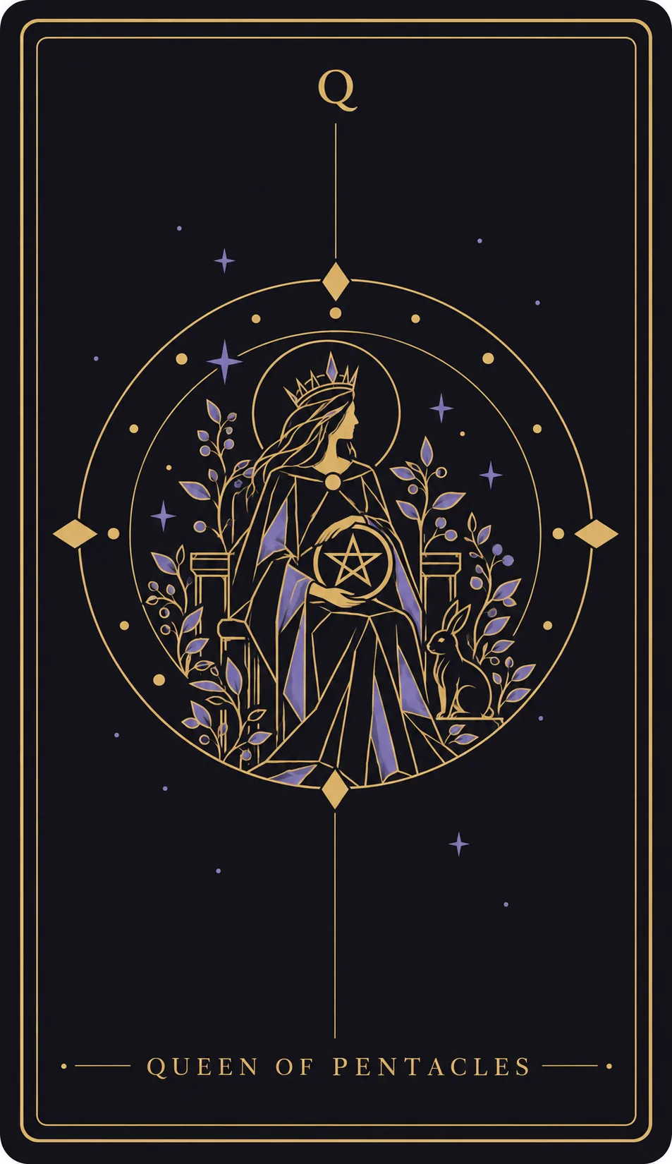 The Queen of Pentacles tarot card