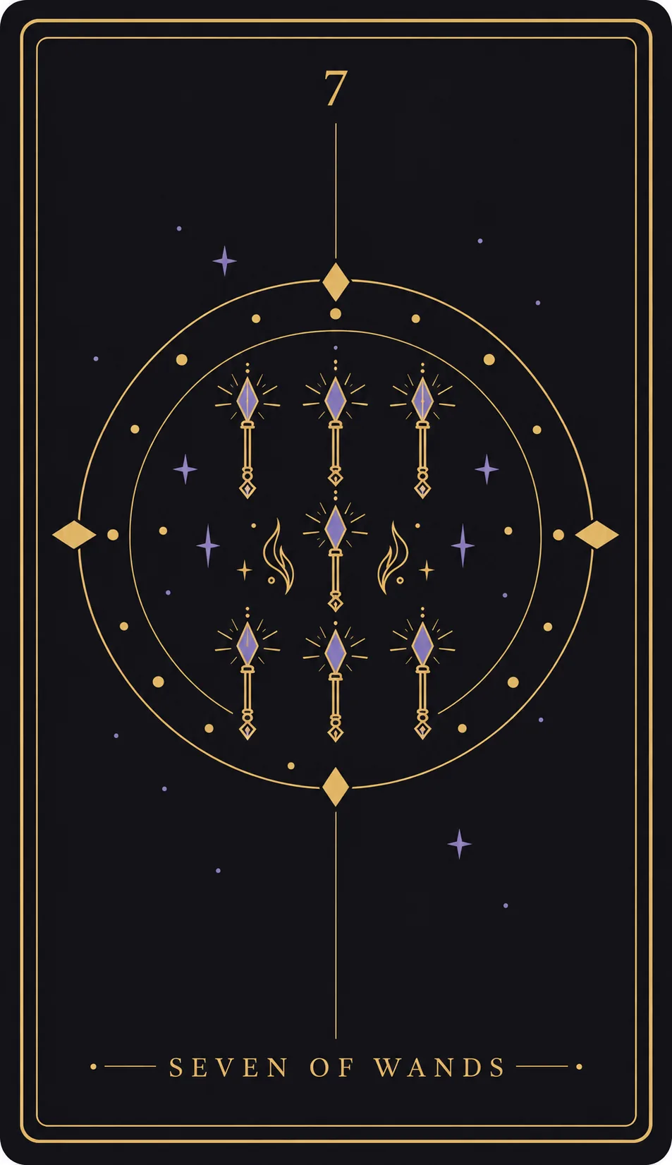 The Seven of Wands tarot card